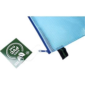 Reißverschlussbeutel FolderSys, A4, Stärke 0,20 mm, B 357 x H 272 mm, PVC-freie Folie, blau-transparent