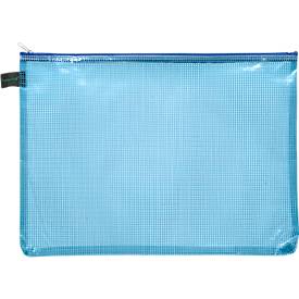 Reißverschlussbeutel FolderSys, A4, Stärke 0,20 mm, B 357 x H 272 mm, PVC-freie Folie, blau-transparent