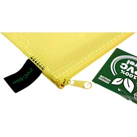 Reißverschlussbeutel FolderSys, A4, Stärke 0,20 mm, B 357 x H 272 mm, PVC-freie Folie, gelb-transparent