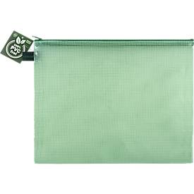 Reißverschlussbeutel FolderSys, A4, Stärke 0,20 mm, B 357 x H 272 mm, PVC-freie Folie, grün-transparent