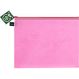 Reißverschlussbeutel FolderSys, A4, Stärke 0,20 mm, B 357 x H 272 mm, PVC-freie Folie, rot-transparent