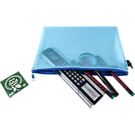 Reißverschlussbeutel FolderSys, A5, Stärke 0,20 mm, B 254 x H 200 mm, PVC-freie Folie, blau-transparent