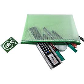 Reißverschlussbeutel FolderSys, A5, Stärke 0,20 mm, B 254 x H 200 mm, PVC-freie Folie, grün-transparent