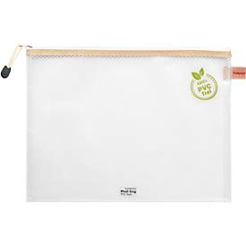 Reißverschlussbeutel FolderSys, Halteschlaufe & Kordel, PVC-frei, Kunststoff transparent, Format A4, 10 Stück