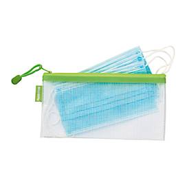 Reissverschlusstasche Kolma Mesh Bag, EVA-Kunststoff + 5 x Mund-Nase-Bedeckung nach EN 14683:2019 Type I