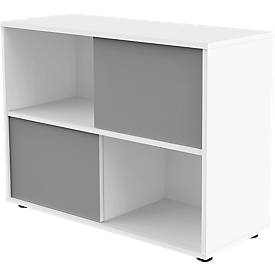 REMO LIGHT schuifdeurkast, 2 OH, B 1000 x D 400 x H 750 mm, wit/grafiet