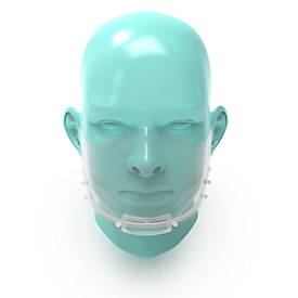 Image of RENZ Gesichtsschutzschild Mund/Nase, austauschbarer Schild, elastische Gummibänder, weiß/glasklar