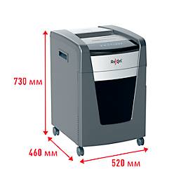 Rexel Momentum Extra XP420+ Aktenvernichter, mobil, P4, Partikelschnitt 4 x 35 mm, 60 l, 20 Blatt Schnittleistung, schwarz