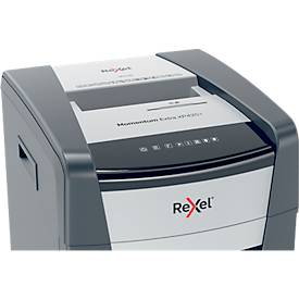Rexel Momentum Extra XP420+ Aktenvernichter, mobil, P4, Partikelschnitt 4 x 35 mm, 60 l, 20 Blatt Schnittleistung, schwarz