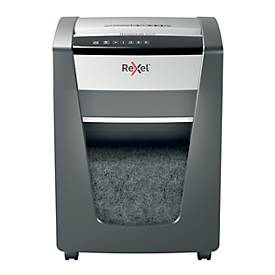 Rexel Momentum M515 Aktenvernichter P5, Partikelschnitt 2 x 15 mm, 30 l, 15 Blatt Schnittleistung, Anti-Papierstau-Technologie, mit Rollen, schwarz