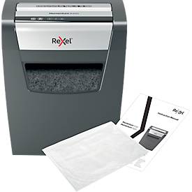Rexel Momentum X410 Aktenvernichter P4, Partikelschnitt 4 x 28 mm, 23 l, 10 Blatt Schnittleistung, Anti-Papierstau-Technologie, schwarz