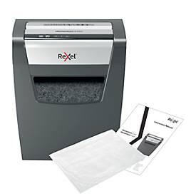 Rexel Momentum X410 Aktenvernichter P4, Partikelschnitt 4 x 28 mm, 23 l, 10 Blatt Schnittleistung, Anti-Papierstau-Technologie, schwarz