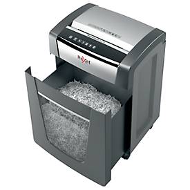 Rexel Momentum X420 Aktenvernichter P4, Partikelschnitt 4 x 40 mm, 30 l, 20 Blatt Schnittleistung, Anti-Papierstau-Technologie, mit Rollen, schwarz