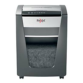 Rexel Momentum X420 Aktenvernichter P4, Partikelschnitt 4 x 40 mm, 30 l, 20 Blatt Schnittleistung, Anti-Papierstau-Technologie, mit Rollen, schwarz