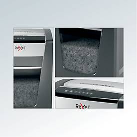 Rexel Momentum X420 Aktenvernichter P4, Partikelschnitt 4 x 40 mm, 30 l, 20 Blatt Schnittleistung, Anti-Papierstau-Technologie, mit Rollen, schwarz