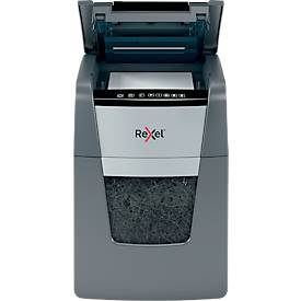 Rexel Optimum AutoFeed+ 100M Aktenvernichter P5, Vollautomatik, Mikroschnitt 2 x 15 mm, 34 l, 100 Blatt Schnittleistung, schwarz
