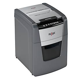 Rexel Optimum AutoFeed+ 100X Aktenvernichter P4, Vollautomatik, Partikelschnitt 4 x 28 mm, 34 l, 100 Blatt Schnittleistung, schwarz