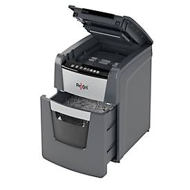 Rexel Optimum AutoFeed+ 100X Aktenvernichter P4, Vollautomatik, Partikelschnitt 4 x 28 mm, 34 l, 100 Blatt Schnittleistung, schwarz