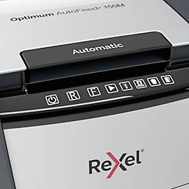 Rexel Optimum AutoFeed+ 150M Aktenvernichter P5, Vollautomatik, Mikroschnitt 2 x 15 mm, 44 l, 150 Blatt Schnittleistung, schwarz