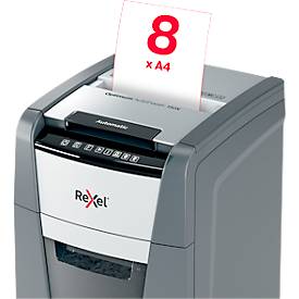 Rexel Optimum AutoFeed+ 150X Aktenvernichter P4, Vollautomatik, Partikelschnitt 4 x 28 mm, 44 l, 150 Blatt Schnittleistung, schwarz