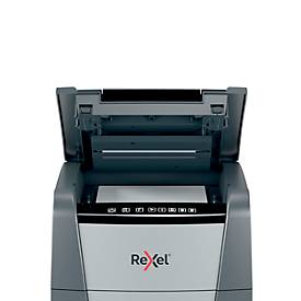 Rexel Optimum AutoFeed+ 150X Aktenvernichter P4, Vollautomatik, Partikelschnitt 4 x 28 mm, 44 l, 150 Blatt Schnittleistung, schwarz