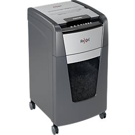 Rexel Optimum AutoFeed+ 225X Aktenvernichter P4, Vollautomatik, Partikelschnitt 4 x 25 mm, 60 l, 225 Blatt Schnittleistung, mit Rollen, schwarz