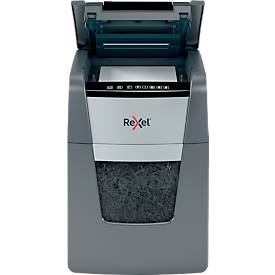 Rexel Optimum AutoFeed+ 90X Aktenvernichter, P4, Vollautomatik, Partikelschnitt 4 x 28 mm, 34 l, 90 Blatt Schnittleistung, schwarz