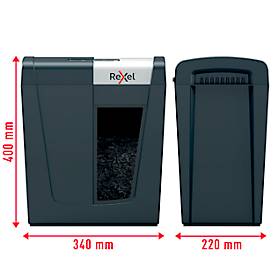 Rexel Secure MC6 Whisper-Shred™ Aktenvernichter P5, Mikroschnitt 2 x 15 mm, 18 l, 6 Blatt Schnittleistung, Anti-Papierstau-Technologie, schwarz