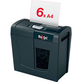 Rexel Secure X6 Aktenvernichter P4, Partikelschnitt 4 x 40 mm, 10 l, 6 Blatt Schnittleistung, Anti-Papierstau-Technologi