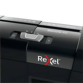Rexel Secure X6 Aktenvernichter P4, Partikelschnitt 4 x 40 mm, 10 l, 6 Blatt Schnittleistung, Anti-Papierstau-Technologie, schwarz