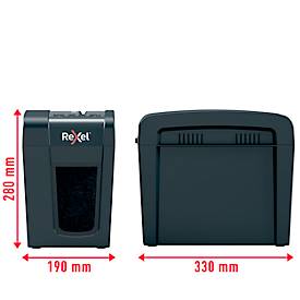 Rexel Secure X6-SL Slimline Whisper-Shred™ Aktenvernichter P4, Partikelschnitt 4 x 40 mm, 10 l, 6 Blatt Schnittleistung, schwarz