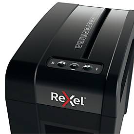 Rexel Secure X6-SL Slimline Whisper-Shred™ Aktenvernichter P4, Partikelschnitt 4 x 40 mm, 10 l, 6 Blatt Schnittleistung, schwarz