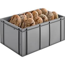 Ringoplast Euro Box Bäckerkasten, 56,8 l, lebensmittelecht, geschlossene Version, ohne Deckel, L 600 x B 400 x H 273 mm, Kunststoff, grau