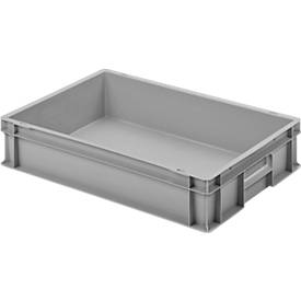 Ringoplast Kunststoffkasten Serie Unista L120, geschlossene Griffmulde, glatter Boden, L 600 x B 400 x H 120 mm, grau