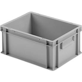 Ringoplast Kunststoffkasten Serie Unista M175, geschlossene Griffmulde, glatter Boden, L 400 x B 300 x H 175 mm, grau