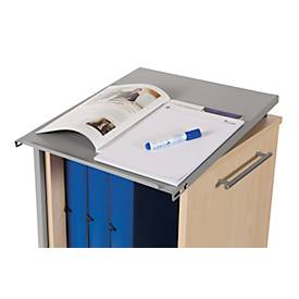 Rocada Caddy Visualline 4036, mobil, 4 Fächer, 1 ausziehbarer Ablageboden, neigbares Pult, abschließbar, B 470 x T 500 x H 1200 mm, Holz/Metall, Buche