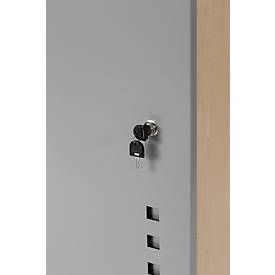 Rocada Caddy Visualline 4036, mobil, 4 Fächer, 1 ausziehbarer Ablageboden, neigbares Pult, abschließbar, B 470 x T 500 x H 1200 mm, Holz/Metall, Buche