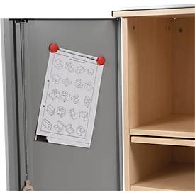 Rocada Caddy Visualline 4036, mobil, 4 Fächer, 1 ausziehbarer Ablageboden, neigbares Pult, abschließbar, B 470 x T 500 x H 1200 mm, Holz/Metall, Buche