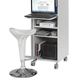 Rocada Caddy Visualline 4036, mobil, 4 Fächer, 1 ausziehbarer Ablageboden, neigbares Pult, abschließbar, B 470 x T 500 x H 1200 mm, Holz/Metall, grau