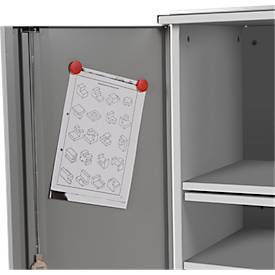 Rocada Caddy Visualline 4036, mobil, 4 Fächer, 1 ausziehbarer Ablageboden, neigbares Pult, abschließbar, B 470 x T 500 x H 1200 mm, Holz/Metall, grau