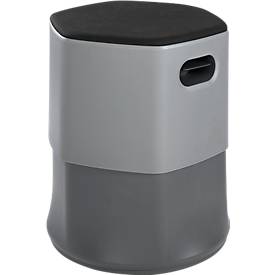 rocada Soft Seating Sitzhocker 3D, Ø 450 x H 440-560 mm, höhenverstellbar, flammenhemmend, grau
