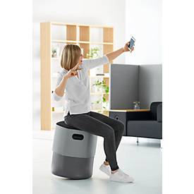 rocada Soft Seating Sitzhocker 3D, Ø 450 x H 440-560 mm, höhenverstellbar, flammenhemmend, grau