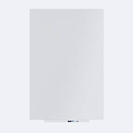 Rocada Whiteboard SKIN COLOUR, rahmenlos, modular, Hoch-/Querformat, magnethaftend, Ablageschale, B 1000 x H 1500 mm, lackierter Stahl, signalweiß RAL 9003