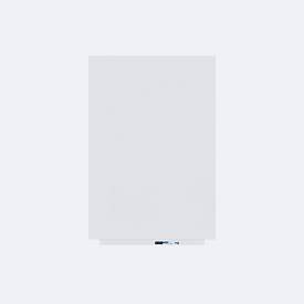 Rocada Whiteboard SKIN COLOUR, rahmenlos, modular, Hoch-/Querformat, magnethaftend, Ablageschale, B 750 x H 1150 mm, lackierter Stahl, signalweiß RAL 9003