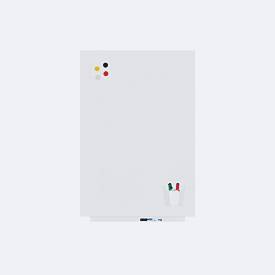 Rocada Whiteboard SKIN COLOUR, rahmenlos, modular, Hoch-/Querformat, magnethaftend, Ablageschale, B 750 x H 1150 mm, lackierter Stahl, signalweiß RAL 9003