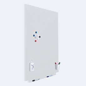 Rocada Whiteboard SKIN COLOUR, rahmenlos, modular, Hoch-/Querformat, magnethaftend, Ablageschale, B 750 x H 1150 mm, lackierter Stahl, signalweiß RAL 9003