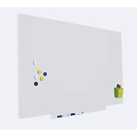 Rocada Whiteboard SKIN COLOUR, rahmenlos, modular, Hoch-/Querformat, magnethaftend, Ablageschale, B 750 x H 1150 mm, lackierter Stahl, signalweiß RAL 9003