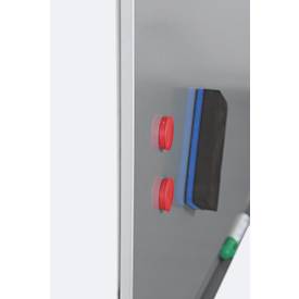 Rocada Whiteboard SKIN PRO, rahmenlos, modular, Hoch-/Querformat, magnethaftend, Ablageschale, B 1000 x H 1500 mm, beschichteter Stahl, weißaluminium RAL 9006