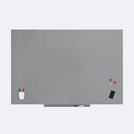 Rocada Whiteboard SKIN PRO, rahmenlos, modular, Hoch-/Querformat, magnethaftend, Ablageschale, B 1000 x H 1500 mm, beschichteter Stahl, weißaluminium RAL 9006