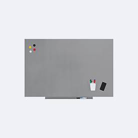 Rocada Whiteboard SKIN PRO, rahmenlos, modular, Hoch-/Querformat, magnethaftend, Ablageschale, B 750 x H 1150 mm, beschichteter Stahl, weißaluminium RAL 9006